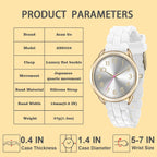 Asan Ge Analog Watch for Women Large Numerals Face Easy Time Reading Silicone Strap Casual Watch Water Resistant 100 feet