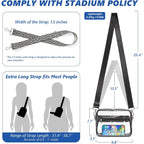 Clear Bag For Stadium Events With 2 Long Straps, See Through Purse For Women Crossbody Bag Concert Stadium Approved