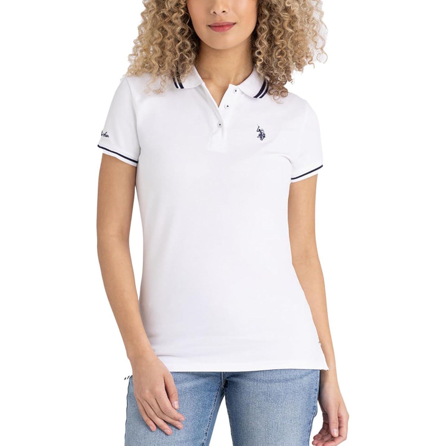 U.S. Polo Assn. Womens Double Tipped Polo Shirt