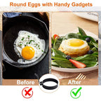 Large 3.5" Nonstick Egg Rings Set Of 4, Round Crumpet Ring Mold Shaper For English Muffins Pancake Cooking Griddle - Portable Grill Accessories For Camping Indoor Breakfast Sandwich Burger