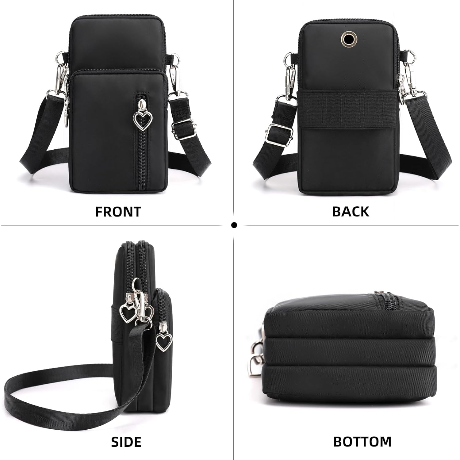 JANKS Small Crossbody Bag for Women - Mini Phone Purses with Crossbody Strap and Wallet - Nylon Arm Bag