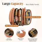Vegan Leather Crossbody Bag For Women With 2 Straps, Small Messenger Bag With Anti Theft Zipper Pocket Vintage Shoulder Bag