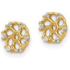 14k Yellow Gold .48ct Diamond Twisted Halo Earring Jackets UpTo 4.5mm Studs (0.048 cttw, I1 Clarity, H-I Color)