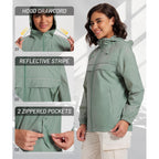 Swisswell Rain Jacket Women Lightweight Packable Waterproof Raincoat With Hood Windproof Windbreaker For Hiking Running