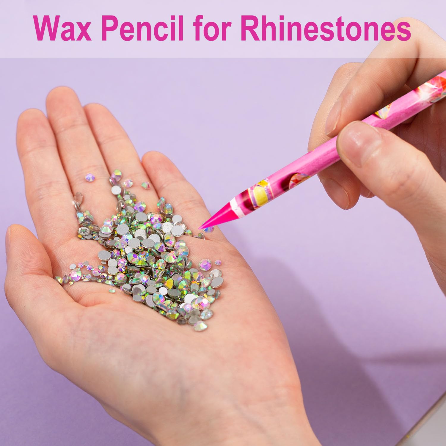 10pcs Nail Dotting Rhinestone Picker Tool, Self-Adhesive Wax Pencil for Rhinestones Nail Charms Gems, Nail Art Tools Diamond Art Accessories,Wax Pen Diamond Painting Tools for Bedazzler Bedazzling Kit