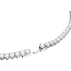 Swarovski Matrix Tennis Necklace with Bright Blue Crystals on a Rhodium Finished Setting