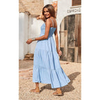 Prettygarden Women'S Summer Maxi Dress 2026 Casual Boho Sleeveless Spaghetti Strap Smocked Tiered Long Beach Sundresses
