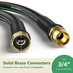 100 Ft Garden Hose, Flexible Rubber Water Hose 5/8", Heavy Duty, Lightweight Hose, Burst 600 Psi With Solid Brass Male To Female Fittings, Leakproof Hose For Backyard, Garden