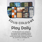 Mens Sample Solid Cologne Pack with Aspen, Lumberjack, Cedarwood Blend, Mystery Man, Life of the Party, Steel, and Business as Usual (Play Daily Solid Cologne Sampler Set - 7 Pack - 0.75 oz each)