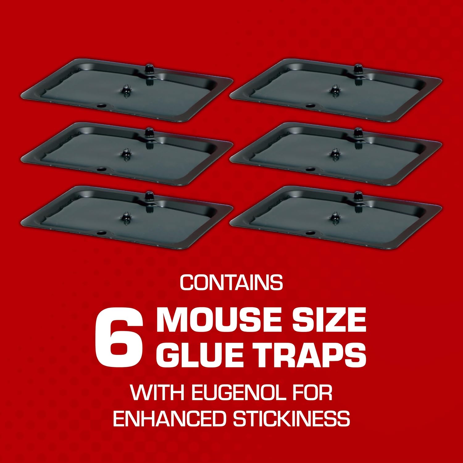 Tomcat Glue Traps Mouse Size With Eugenol For Enhanced Stickiness, 6 Traps | Sticky Pads For Mice, Cockroaches, And Spiders