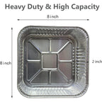 Waytiffer 25pack- 8 x 8 Aluminum foil Pans Disposable Heavy Duty Square baking Cake Pan, Cooking Tins Homemade Breads Oven Pans,Foil Pan, Baking pan Roasting