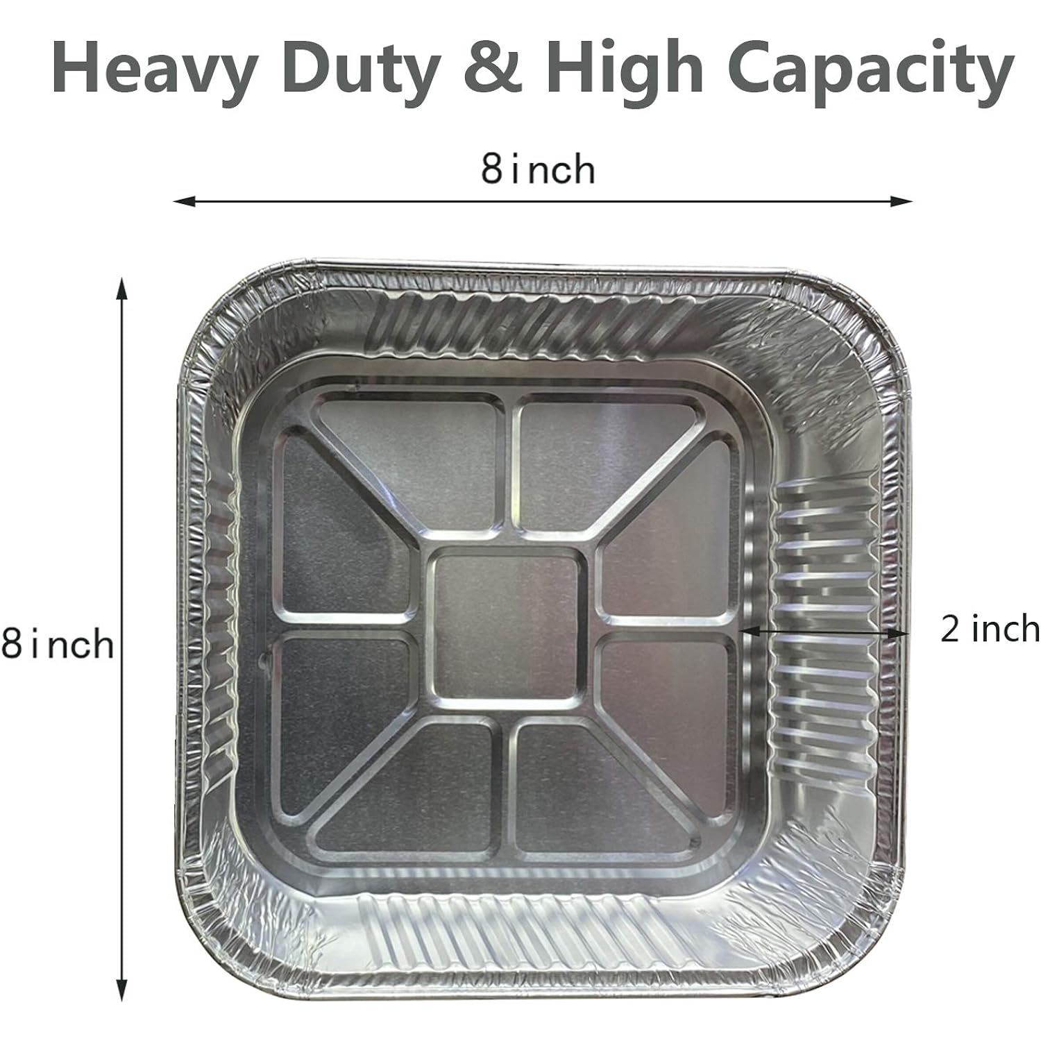 Waytiffer 25pack- 8 x 8 Aluminum foil Pans Disposable Heavy Duty Square baking Cake Pan, Cooking Tins Homemade Breads Oven Pans,Foil Pan, Baking pan Roasting