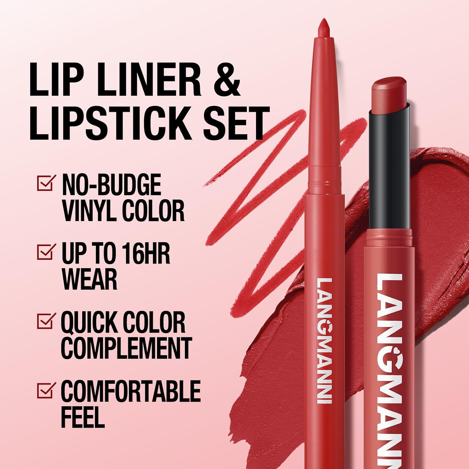 12Pcs Lip Set: 6 Colors Lip Liner+6 Colors Lipstick,Matte/Creamy,Smooth Creamy Texture,Long-Lasting,Bold/Nude Shades for Daily/Party, Vegan,Gift for Makeup Lovers.(Rich - Color Set B)