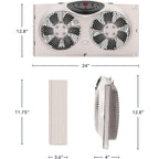 Bionaire Window Fan With Reversible Airflow Blades – 3-Speed Settings, Programmable Thermostat, Led Display, Remote Control, Fits 24–36" Windows, No Assembly Required