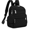 SYTRAH Mini Backpack for Women Small Backpack Purse, Anti Theft Backpack Waterproof Lightweight Puffer Back packs for Travel, Work with Coin Purse Black