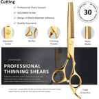12 Pcs Professional Hair Cutting Scissors Set, Stainless Steel Haircut Shears With Thinning Scissors, Combs, Cape & Storage Case, Sharp & Durable For Men Women Kids, Home Salon Barber Use