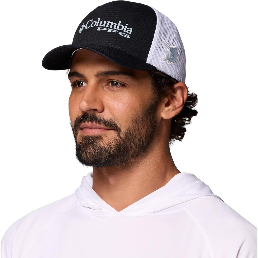 Columbia PFG Mesh Ball Cap Black/Crushed Blue/Marlin