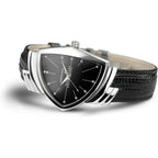 Hamilton Ventura Swiss Quartz Men'S Watch, 32Mm X 50Mm Stainless Steel Case, Swiss Made, Black Dial Analog Wrist Watch For Men, 50M Waterproof, Mineral Crystal