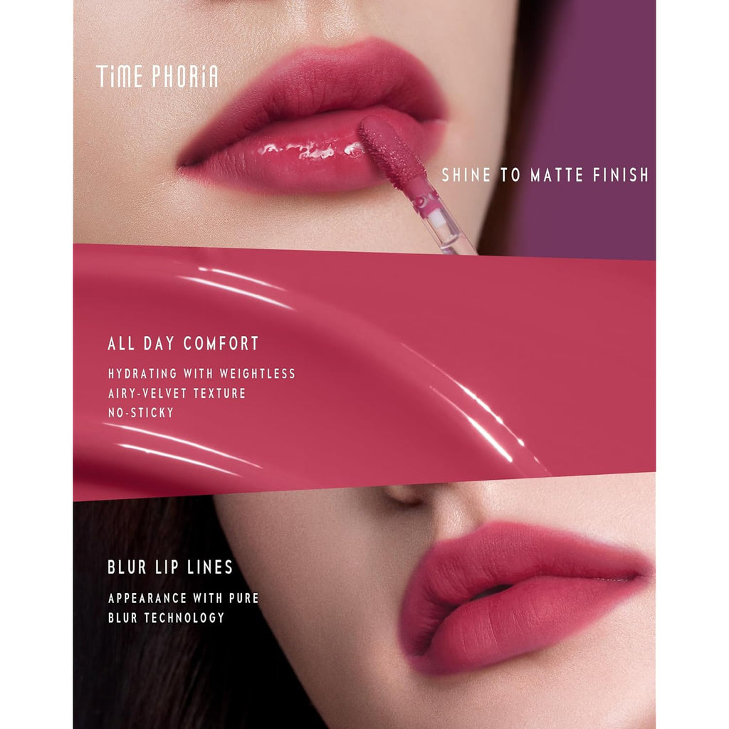 Altera Blurring Tint Lip Stain 012 Hush, Nude Pink Glossy to Soft Matte Finish, Blur Lip Lines, Weightless No-Sticky Airy Velvet Texture, Vibrant Hydrating Long-Lasting Lip Makeup