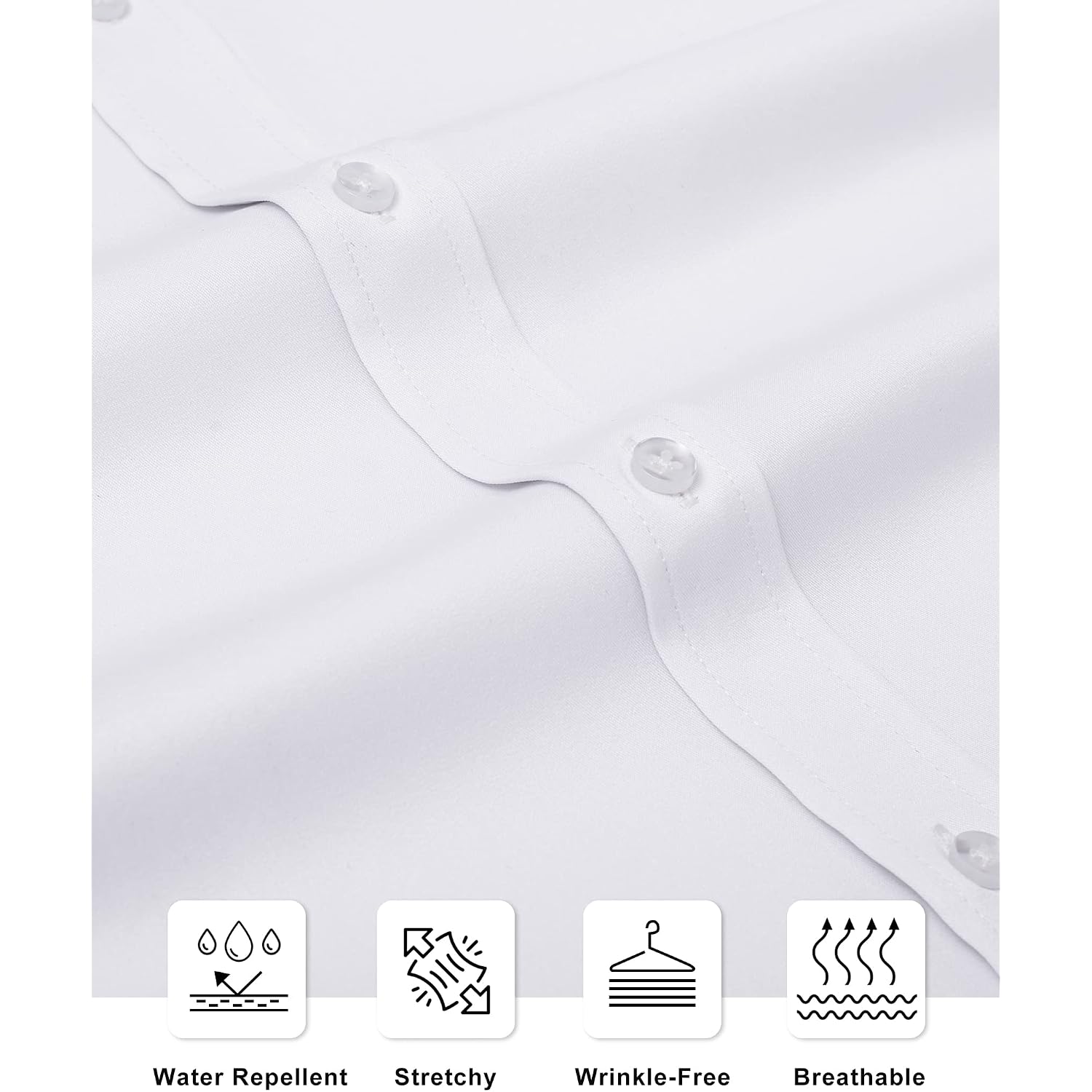 Alimens & Gentle Slim Fit Dress Shirts For Men Long Sleeve Stretch Stain Proof Wrinkle Free Button Down Shirts Formal Shirts