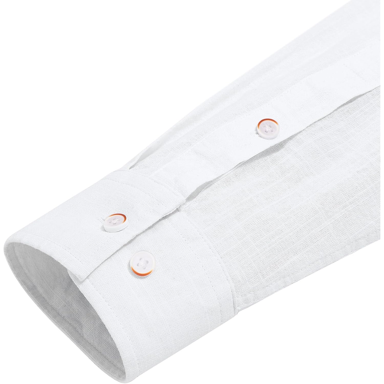 J.Ver Men'S Cotton Linen Long Sleeve Shirts Casual Button Down Banded Collar Shirt Beach Summer Tops With Pocket