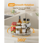 Lamu 2 Pack Lazy Susan Organizer 9 Inch Lazy Susan Turntable For Cabinet, Rotating Spice Organization For Cabinet, Kitchen, Table Top, Countertop, Pantry Fridge Organizers And Storage, Clear