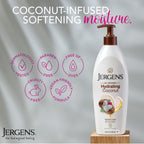 Jergens Hydrating Coconut Body Lotion For Dry To Extra Dry Skin, Moisturizer That Instantly Hydrates Skin With Coconut Oil, Dermatologist Tested, 16.8 Oz