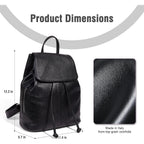 Boyatu Leather Backpack Purse For Women Fashion Design Ladies Shoulder Bag | Full-Grain Leather | Work Commuter & City Travel | Fashion Rfid Pocket Bag | Compact Everyday Essentials (Black)