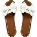 Sksshion Women'S Bow Knot Slides Open Toe Flat Sandals Summer Slip On Slippers