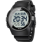 Beeasy Mens Digital Sports Watch, 50M Waterproof 49Mm Rubber Strap Mens Watches With Stopwatch, Countdown Timer, Alarm & Dual Time—Ideal For Sport, Gym, Running, Referee, School & Daily Wear