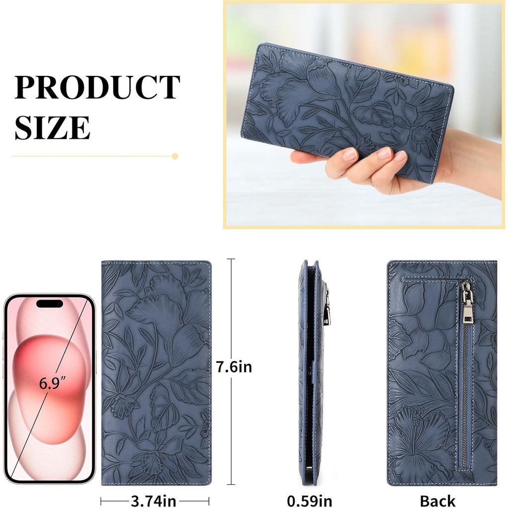 Ultra Slim Thin Wallet For Women Bifold Leather Rfid Blocking Designer Credit Card Holder