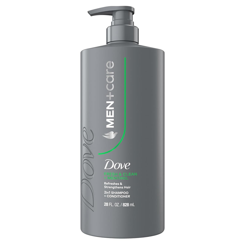 Dove Men + Care Shampoo 1 Count Fresh + Clean For Hair Refreshing & Strengthening, With Menthol, 28 Fl Oz