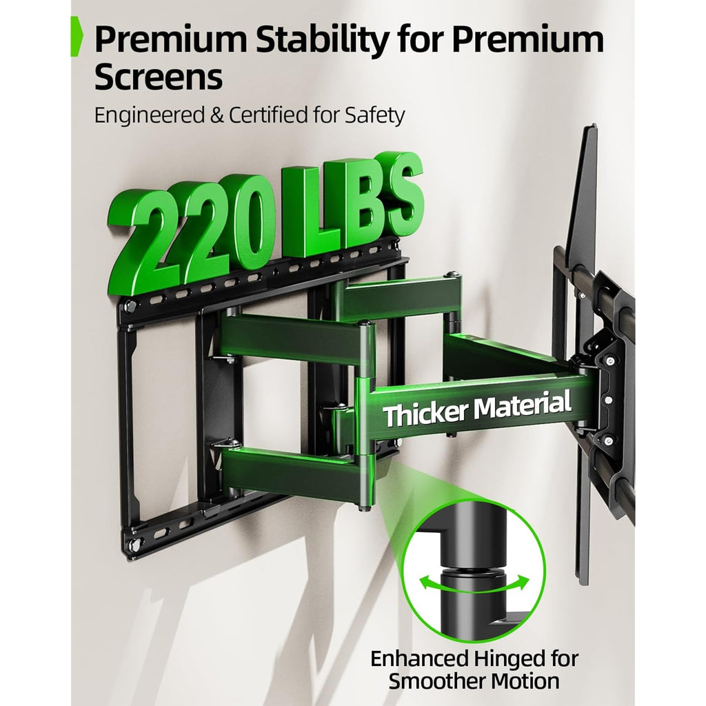 Usx Mount Heavy Duty Full Motion Tv Wall Mount For 60-120 Inch Tvs, Holds 220Lbs, 28" Extension Wall Bracket, Preassembled Tv Mount For 65" 75" 85" 90" 98" 100", Max Vesa 900X600Mm, Fits 12-24" Studs