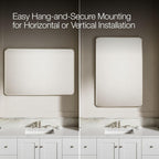 Kohler Essential 30 In. W X 45 In. H Rectangular Framed Wall Mount Bathroom Vanity Mirror In Brushed Nickel