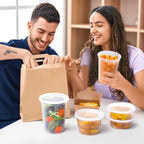 Aozita 24 Sets Plastic Deli Food Containers With Lids, 8 Oz 16Oz 32Oz Variety Pack, Airtight Food Storage Containers, Freezer/Dishwasher/Microwave Safe, Soup Containers For Takeout Food Storage