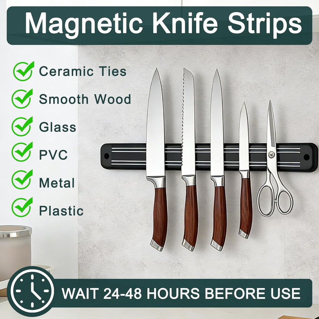 Magnetic Knife Strips（13 Inch Length),Magnetic Knife Holder for Wall/Refrigerator,Magnetic Knife Bar with Multi-Purpose Functionality as a Knife Holder, Knife Strip, Magnetic Tool Organizer