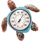 Outdoor Thermometer, Turtle Outside Decor For Patio Pool Garden | Large Number Wall Mounted No Battery Needed Waterproof