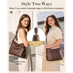 Missnine Hobo Bag For Women Pu Leather Purses, Multi-Pocket Crossbody Handbags With Zipper,Shoulder Bags Tote Purse