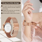 Women'S Step Counter Pedometer Watch With Stainless Steel Bracelet, Stylish Design, No App, No Charging Needed For Step, Calorie, Distance, Alarm, Countdown Timer，Tu-2401