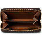 Michael Kors Jet Set Small Zip Around Card Case, Gold-Tone Hardware/Brown/Acorn