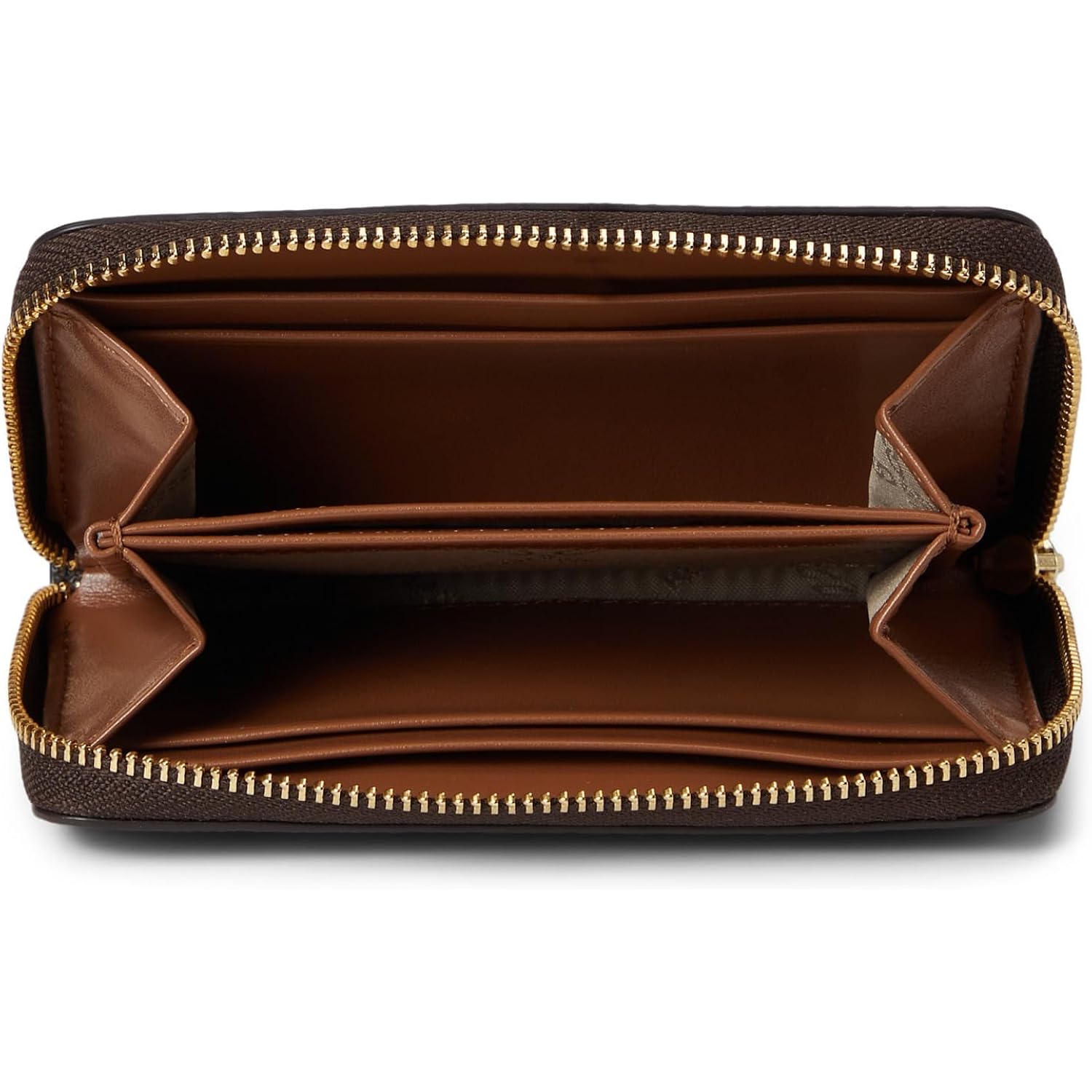 Michael Kors Jet Set Small Zip Around Card Case, Gold-Tone Hardware/Brown/Acorn