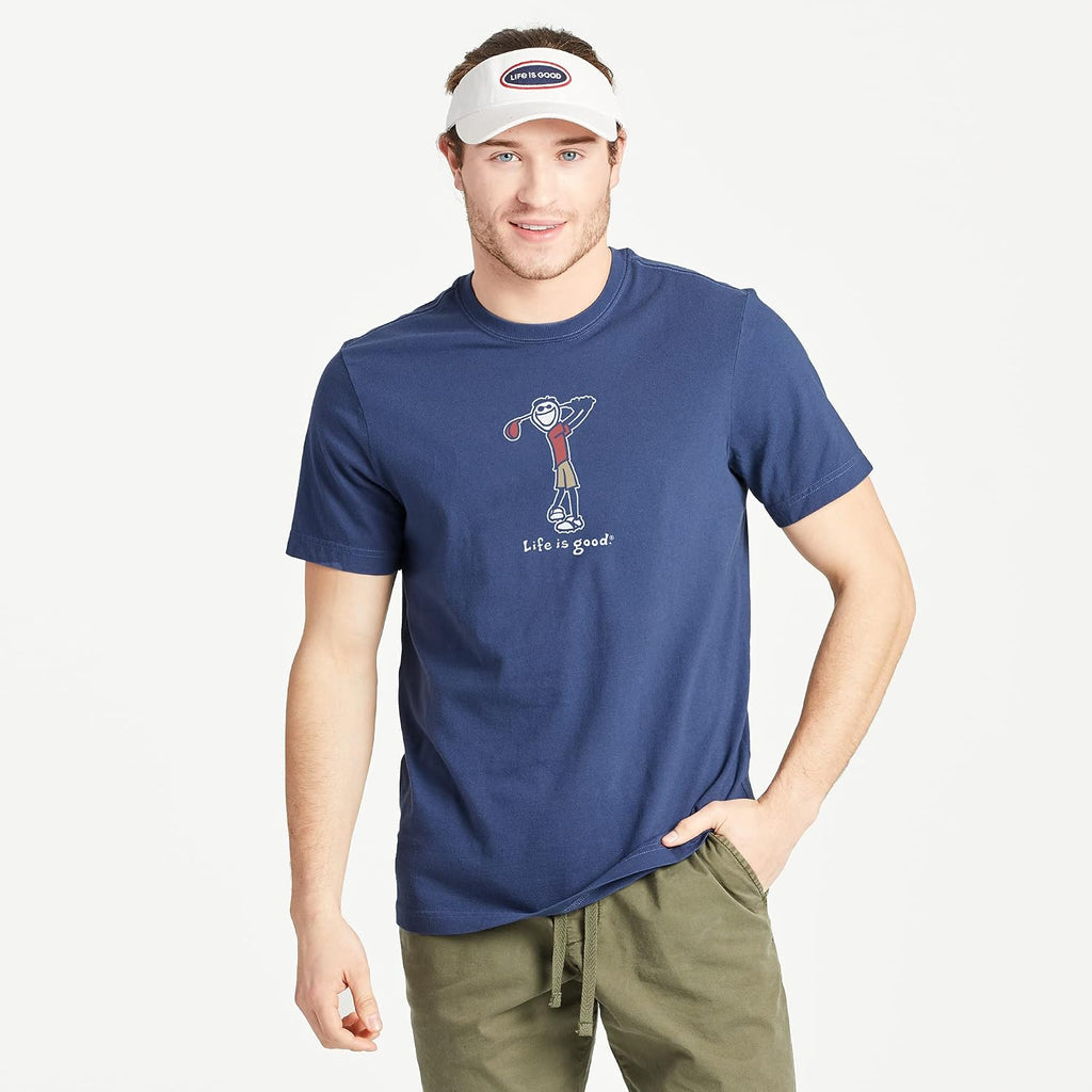 Life Is Good Men'S Crusher Tee Shirt, Short Sleeve Cotton Graphic T-Shirts, Golf Jake