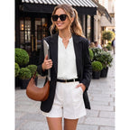 Button Down Up Dress 3/4 Sleeve Shirt Women Dressy Business Casual Professional Blouse V Neck Work Tops 2026 Trendy