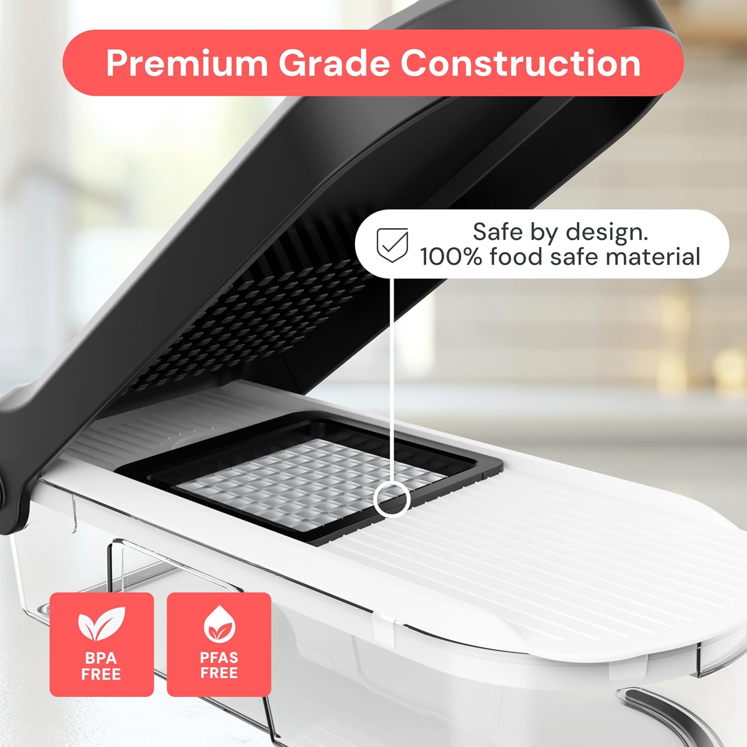 Fullstar Pro Core Vegetable Chopper - Chop And Slice Lid - Food Chopper With Container, Veggie Chopper, Fruit Slicer, Onion Dicer - Meal Prep Essential - Kitchen Gadget (6-In-1, White/Black)