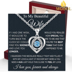 Wife Necklace From Husband To My Wife Necklace Soulmate Necklace For Women Future Wife Jewelry Birthday Christmas Valentine's gifts For Girlfriend Message Card & LED Box