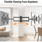 Elived Long Arm Tv Mount For Most 42-75 Inch Tvs, 32" Long Extension Arm Corner Tv Wall Mount, Articulating Wall Mount Tv Bracket Swivel And Tilt, Holds Up To 99 Lbs. Max Vesa 600X400Mm