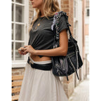 Women's Large Tote Bag City Tote Bag Purse with Zipper Women Vegan Leather Hobo Handbags with Adjustable Strap