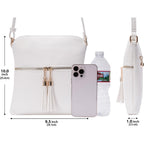 Womens Lightweight Medium Crossbody Purse With Tassel, Perfect Size Crossbody Bags For Daily Use, Travel