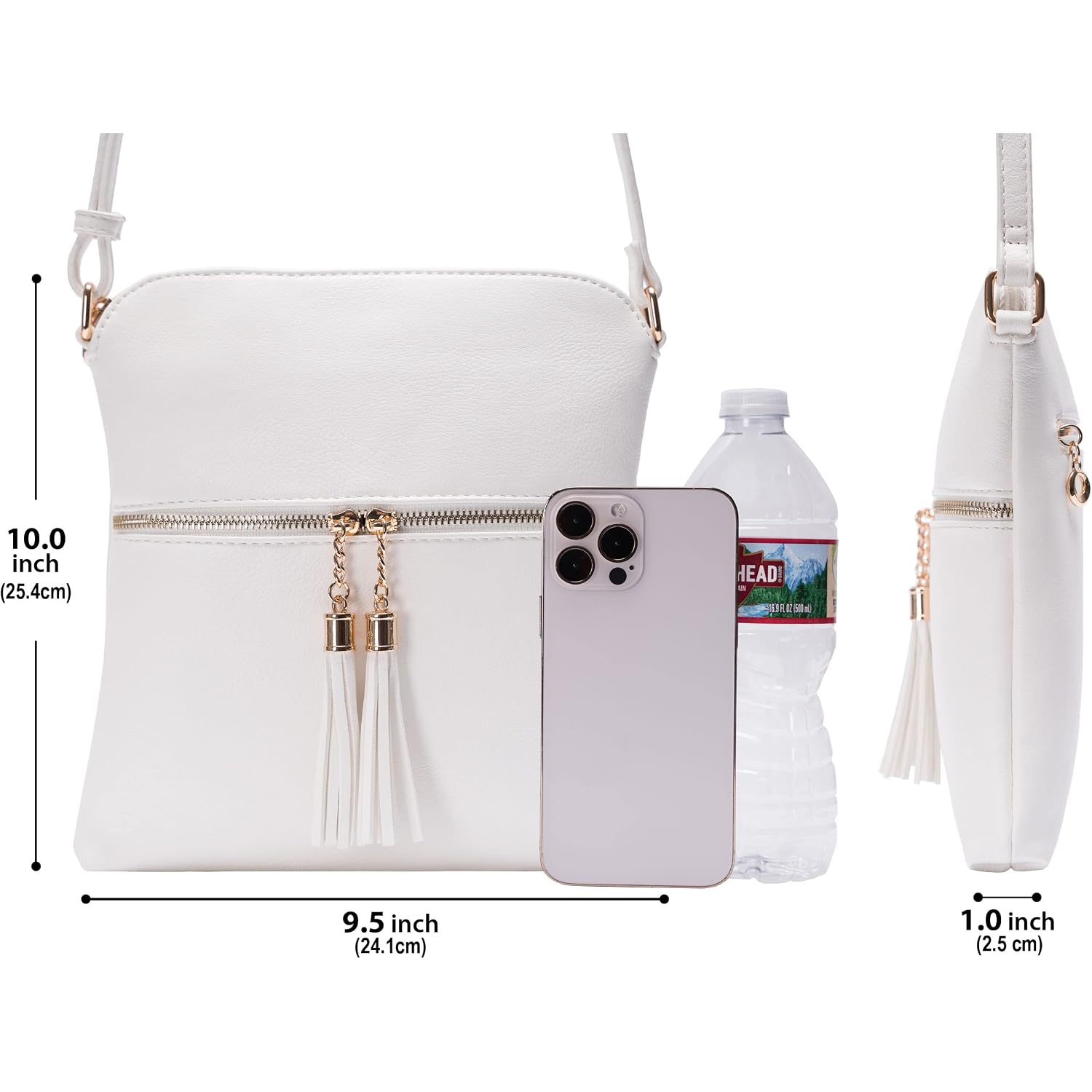 Womens Lightweight Medium Crossbody Purse With Tassel, Perfect Size Crossbody Bags For Daily Use, Travel
