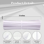 100 Pieces 5" Reusable White Paper Bread Twist Ties, White Twist Ties Bag Ties For Bags Bread Wire Ties Reusable Twist Tie For Treat Party Cello Candy Bread Coffee Bags Cake Pops